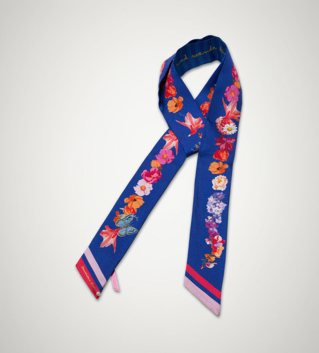 Bowie STERNTALER royal, 5 x 140 cm, Seidentwill 16m/m, Perle am Rand
